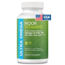 Noor Vitamin Halal Fish Oil, Halal Vitamin, Ultra Omega 3 Wild Peru Fish (800 mg EPA & 400 mg DHA) Heart, Brain & Gabungan Dukungan, Non-GMO dan Gluten Free (120 Count)