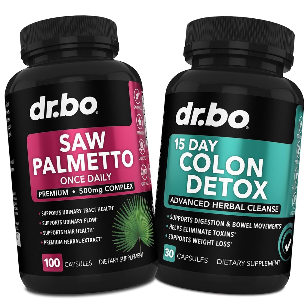 Saw Palmetto for Women Hair Loss & Colon Cleanser - DHT Blocker for Women Growth & 15 Day Colon Cleanse Intestial Detox Pills - Pure Saw Palmetto Hair Loss Supplemen Bowel Movilies