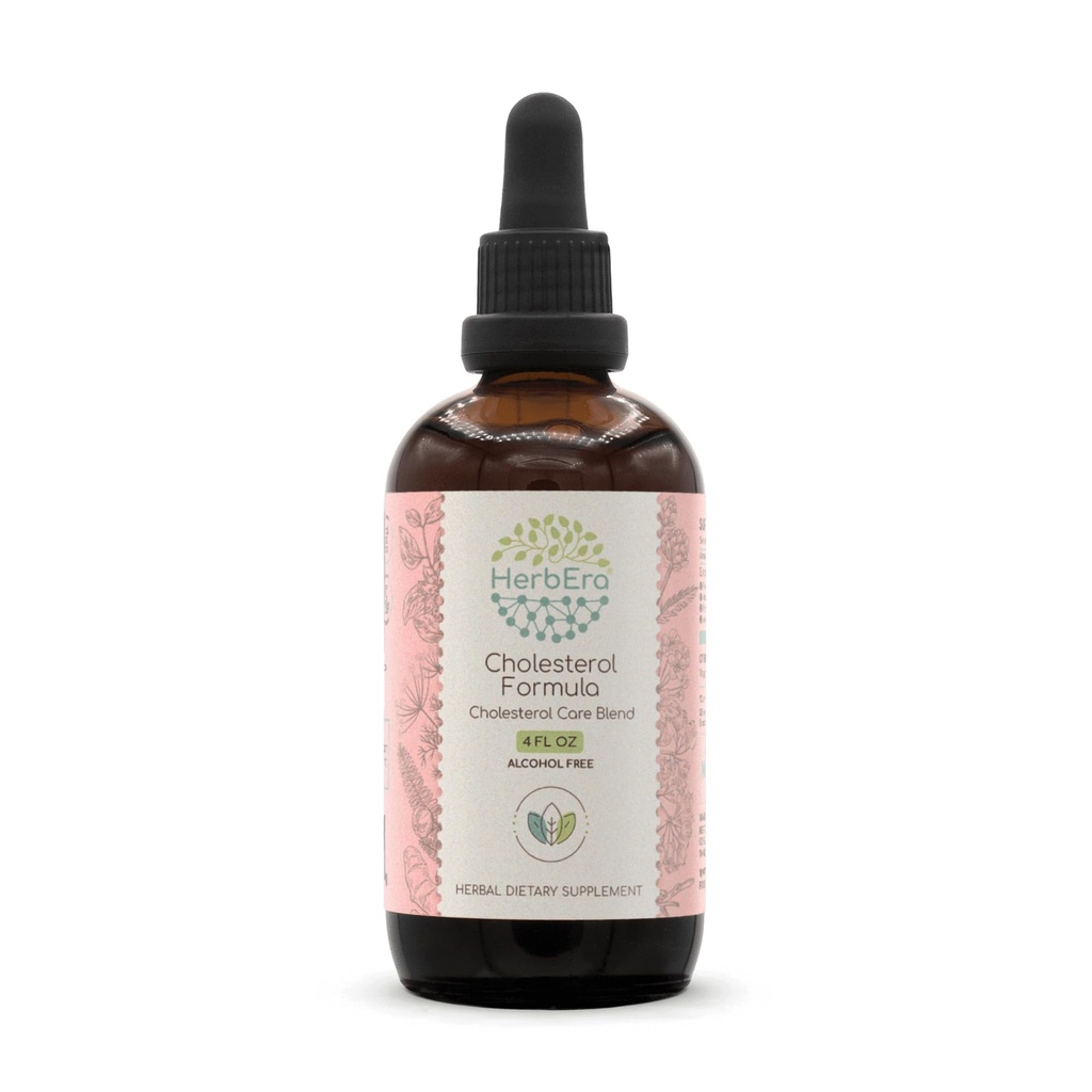 HerbEra Cholesterol Formula B120-Alcohol- Extract Tenrture Arcture Leaf, Hawthorn Leaf and Flower, Fennel Semed, Turmeric Root, Ashwagandha Root, Amla Berry. Cholesterol Care Blend 4 Fl Oz