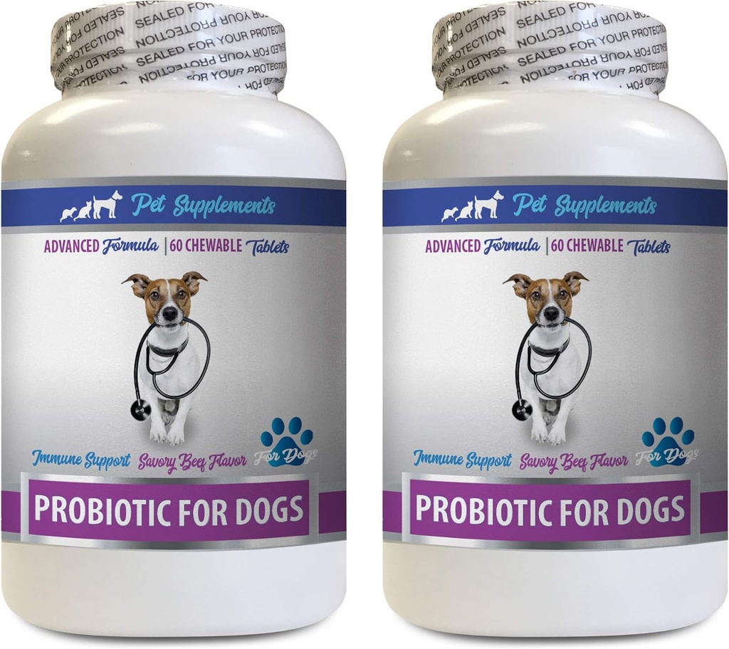 Pil Anti Diare untuk Dogs - PROBIOTICS for Dogs - Healthy Gut - Stop Gas Diare and Bad Breath - Digetical Boost - Paket Anjing - 2 Botol (120 Treats)