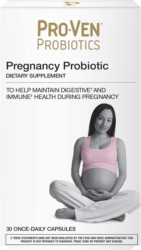 Probiotik Prenatal bagi Perempuan dengan Vitamin C & Calcium 124; Pregnancy & Breastfeed Dukungan; Digetical & Imune Kesehatan 124; Aman untuk Mum & Baby 124; 30 Vegetarian Capsules 124; Gluten & Laktosa Bebas