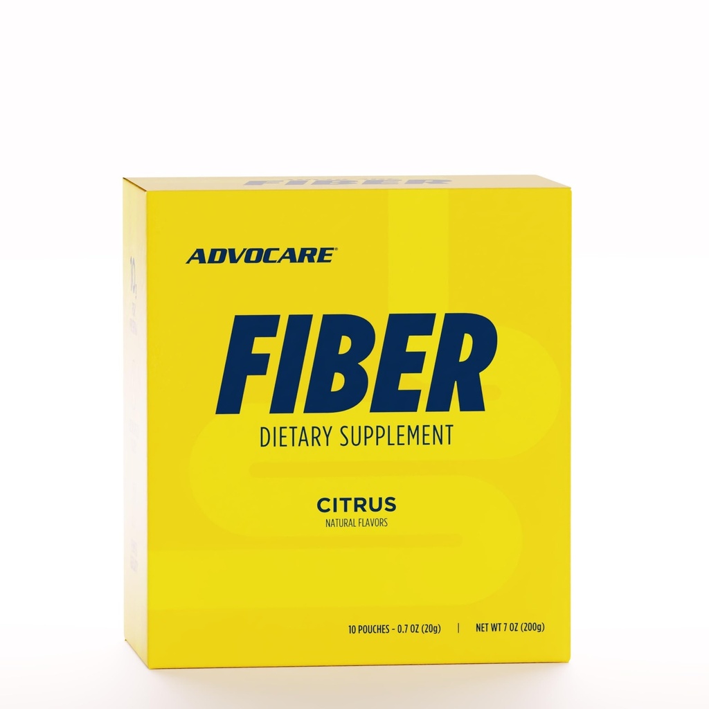 AdvoCare Fiber Dietary Supplement - Daily Fiber Powder Suplement with Soluble & Impeleble Fiber - Fiber Blast Includes Psyllium Husk & Citric Acid - Support Digetical Health * - Citrus, 10 Pouches