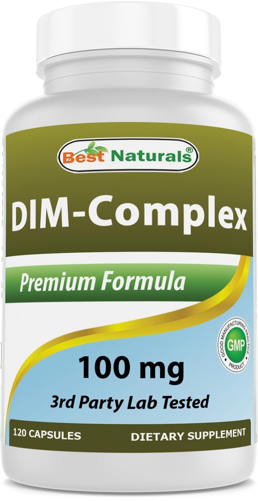 Suplemen DIM Terbaik 100 mg 120 Kapsul, DIM untuk Estrogen Metabolisme & Keseimbangan, Untuk Menopause, Gedung Tubuh, PCOS & Hormonal Acne
