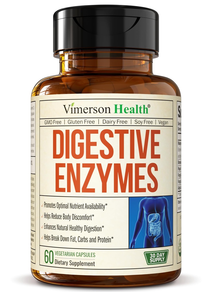 Suplemen Digetical Enzymes - Probiotic Multi Enzyme (Enzimas Digestivas) - Digetical Suplemen Unique Makzyme-Pro Formula - Enzymes Advanced for Divalry, Bowel Movement & NUtrient Absorpsi. 60 Caps