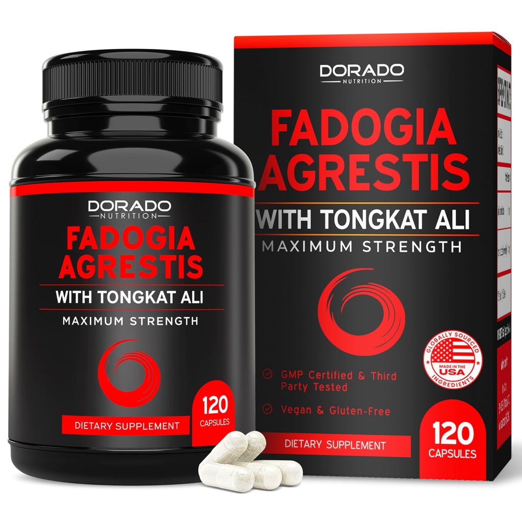 Fadogia Agrestis dan Tongkat Ali Suplemen Blend - (120 Kapsul) - Kekuatan Maksimum - Drive, Atletic Performance & Muscle Mass - Gluten Bebas, Non-GMO, Vegan Kapsul - Amerika Serikat