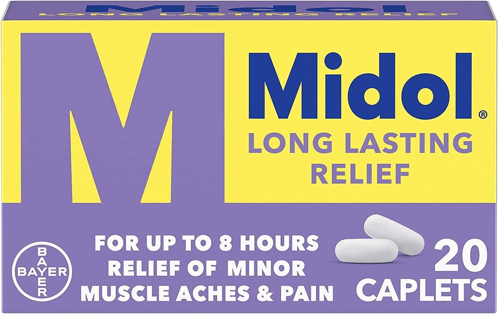 Midol Long Lasting Relief - 20 Caplets, Paket 6
