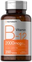 Horbach B12 Vitamin 2000 mcg 124; 200 Tablet 126; Tambahan Vegetarian 124; Non- GMO & Gluten Bebas