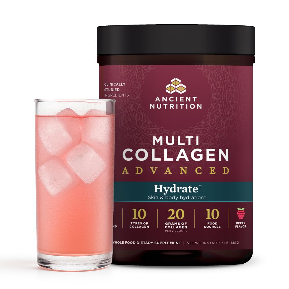 Nutrition Kuno Lanjutan Multi Collagen Protein Powder Hydrate, Campuran Berry, 30 Hamba