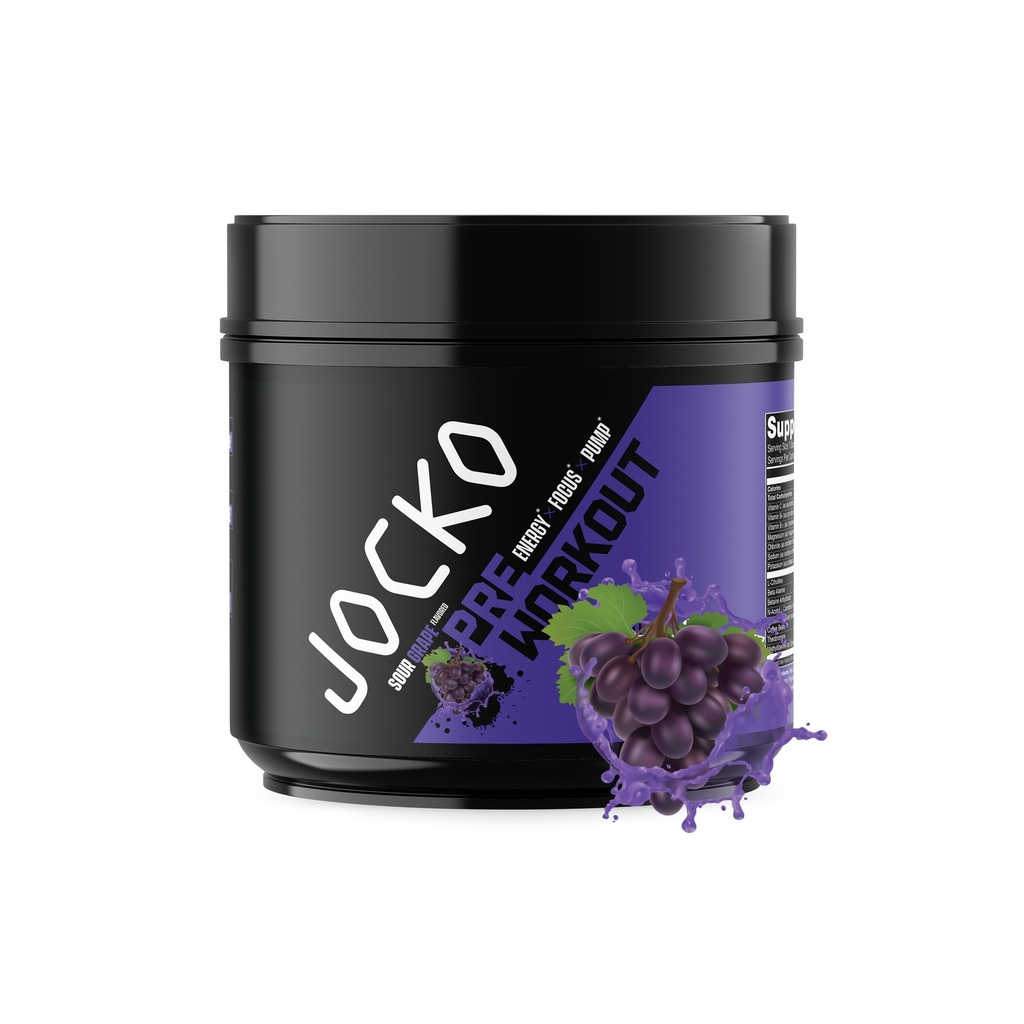 Jocko Fuel Ultimate Pre Workout Powder - Pre- Recorout Energy Powder for Men & Women - High Stim Sugar- Free Nootropic Blend to Dukung Muscle Pompa, Energy, & Recovery 200mg Caffeine Sour