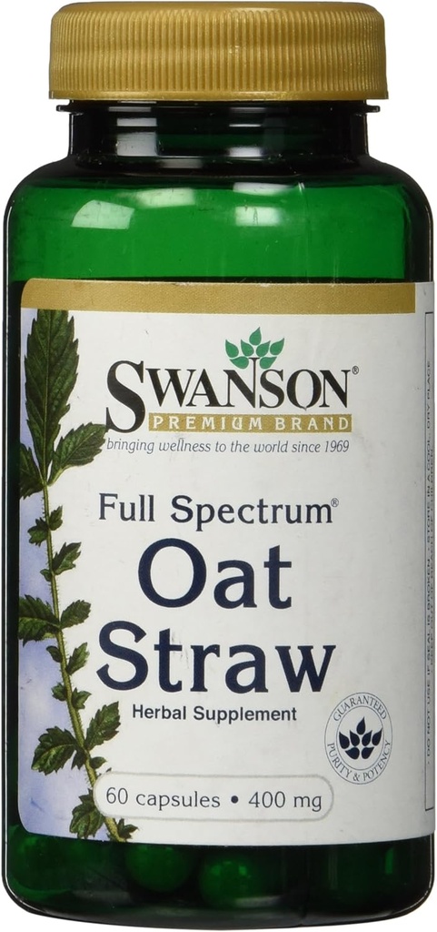 Swanson Full Spectrum Oat Straw 400 Miligram 60 Capsules