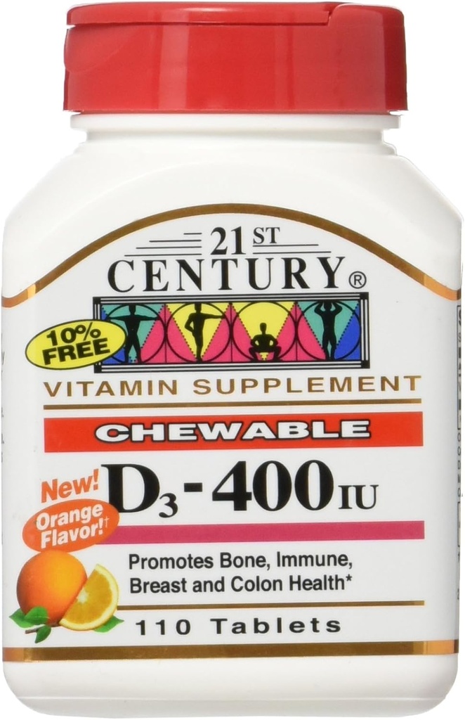 Abad ke-21 Vitamin D3, Orange, 10 mcg (400 IU), 110 Tablet