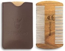 Menyerang Viking Sandalwood Beard Comb & Case - Pockett- Sized Grooming Tool dengan Fine & Coarss Teeth, Sempurna untuk Digunakan dengan Balms & Oils