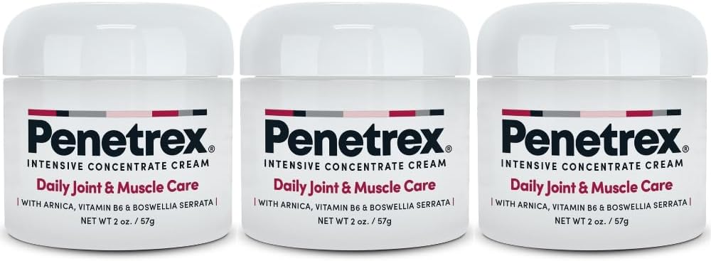 Penetrex Bersama dan Terapi Muscle - Komfort Sothing untuk Kembali, Neck, Hands, Feet - Premium Whole Body Gosok dengan Arnica, Vitamin B6 MSYM & Boswellia - 2oz 3-Pack