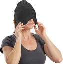 Aculief Ice Therapy Cap - Adjustable Cotton- Spandex Fit & Neck Cooling - Soft Cotton - Spandex Sleep Cap dengan Mata Mask - Paket 1, Hitam