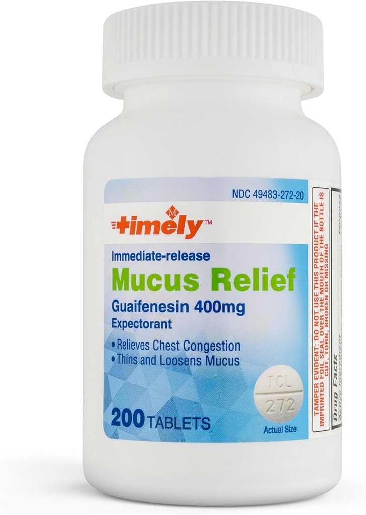 TIME- CAP LABS, INC. TithatMucheRelief Guaimenesin 400mg 200 Tablet - Segera Release Muscus Phlegma Relief - Expectorant for Musus Removal, Chest Contrable, Flu, Colds, Allergies