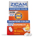 Zicam Ultra Cold Remedy Zinc Rapidmelts, Orange Cream Flavor, Homeopathic, Cold Shortening Medicine, Shortens Cold Durasi, Sugar- Free, Dye- Free, 18 Count