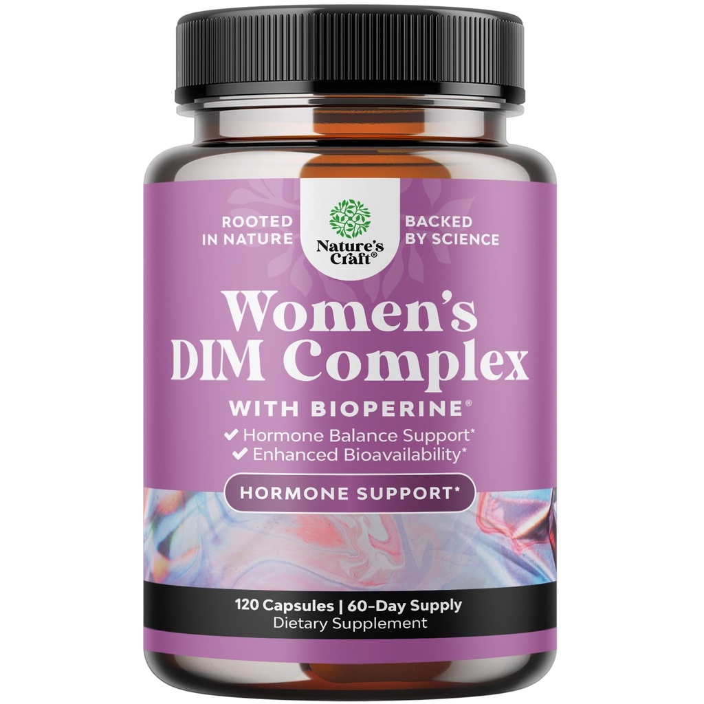 Natures Craft PowerdiM Supplemen untuk Perempuan - Hormone Keseimbangan untuk Perempuan dengan DIM dan Pepper Menopause Dukungan dan PMS Relief - Menopause Suplemen Ekstra 300mg per Serving