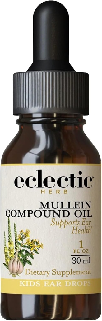 Eclectic Herb - Mullein Compound Oil Kids None 124; Support Ear Health Alag4; Non-GMO, GlFL-Free (1 fL OZ 124; 30 ml)