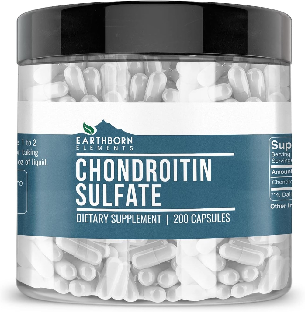 Elemen Terlahir di Bumi Chondroitin Sulfate 200 Capsules, Murni & Undiluted, No Addonves