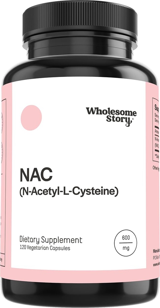 Whyesome Story NAC Suplement N Acetyl Cysteine 600 mg 14; Liver, Lung & Fertility Dukung: 120 Capsules = 124; 120 Serving Supply