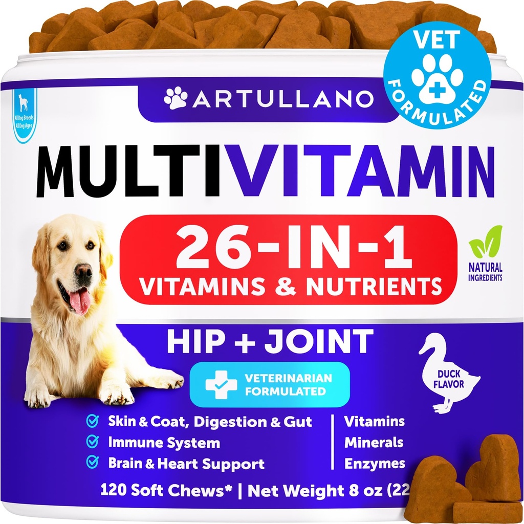 Dog Multivitamin Chewable with Glucosamin 26 in 1 - Dog Vitamin and Suplemen
