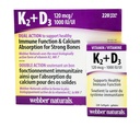 Webber K2 + D3 120 mcg / 1000 IU, Menyediakan Fungsi Kebal - 220 softgels