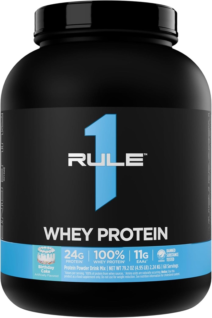 Aturan 1 Whey Protein - 24g Fast- Bertindak Protein dari All- Whoy Sumber dengan Alami Occurring EAS & BCAAs untuk Pemulihan Kerja atau Kapanpun Gunakan (5 Pounds *, Kue Ulang Tahun)
