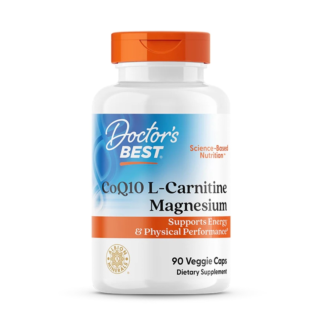 Dokter Coq10 / l- Carnitine / Magnesium Unique Blend, Supports Energy, Muscle Mass & Muscle Recovery, Veggie Caps, 90Count