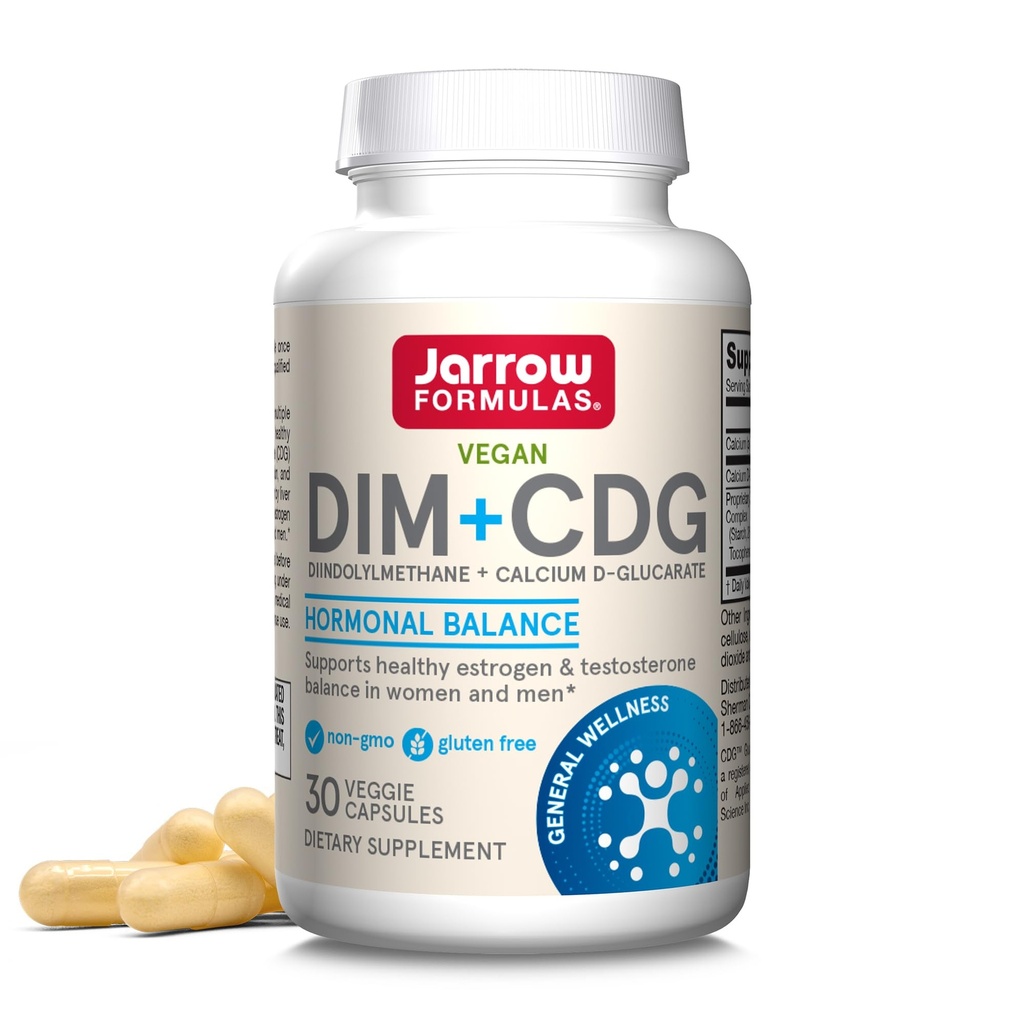 Jarrow Formulas - DIM + CDG Vevgie Capsules - 30 Cacah - DIM & CDG Suplemen - Untuk Hormone keseimbangan - Non-GMO - Gluten Bebas