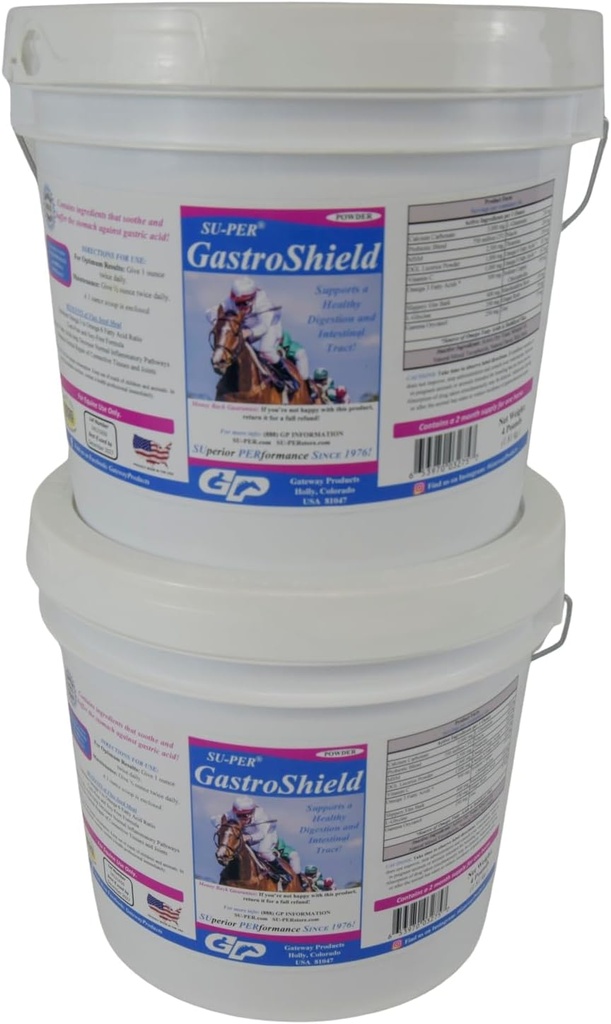 SU-PER GistroShield Equine Prograinder - Pasokan Pembuangan Kuda untuk Kesehatan Gastric - Menyediakan Diffilleous & Intestinal Trakte - 4 Pound, 2 Bulan Supply