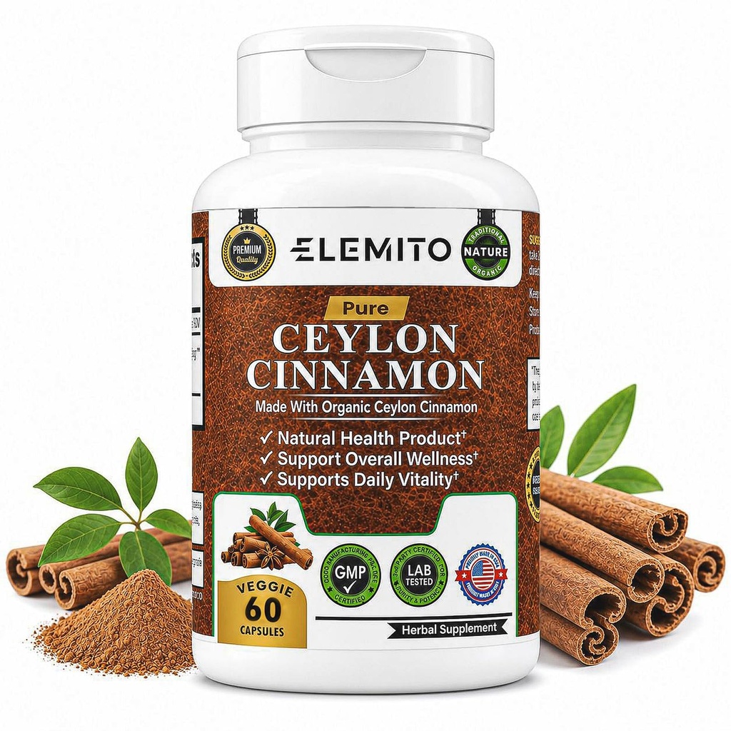 Katup Cinsules Organik, Energi, Jantung & Metabolisme Dukungan, Cinnamon Organ Tersertifikasi Pills, Non-GMO, Vegan, Gluten- Bebas - 60 Kapsul