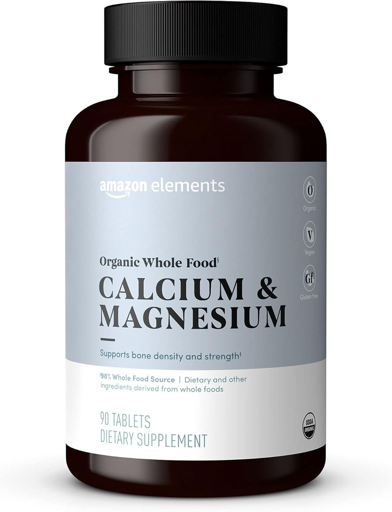 Elemen - Organic Whole Food Calcium & Magnesium, Vegan, Gluten Free, 90 tablet