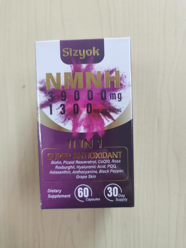 Suplemen NMNH (Dihidronicotinamide Mononucleotide) 600mg NAD Tambahan dengan Resveratrol, CoQ10, Biotin & Hyaluronic Acid 124; Dukung Energi Sel, Metabolisme & Skin Wellness