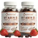 O NUTRITITIONS Vitamin B Kompleks Vegan Gummies dengan Vitamin B12, B7 sebagai Biotin, B6, Niasin, B6, B8, B9 sebagai Felope untuk Stress, Energi dan Healthy Immune System (2 Pack)