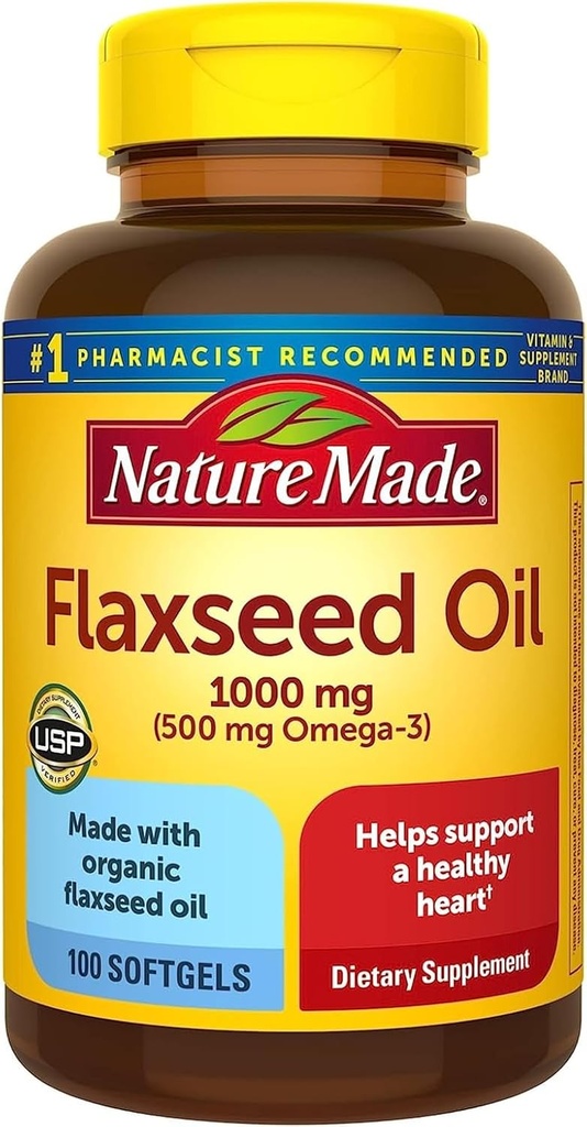 Nature Made Flaxseed Oil 10000mg, 100 Liquid Softgels (Paket 4)