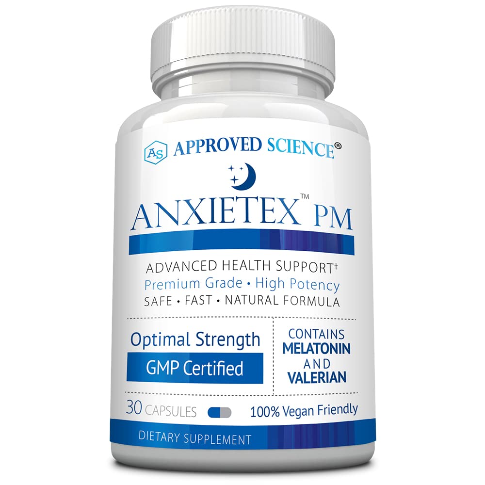 Disetujui Ilmu Anxietex Night - mudah Cemas dan Ketidakpuasan, Sleep Well - Valerian, Passion Flower, Chamomile - 30 Kapsul - Suplemen Vegan - dibuat di Amerika Serikat