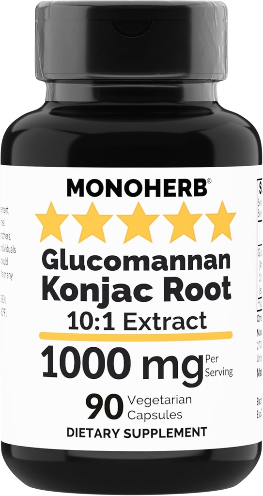 MONOHERB Amorophallus konjac Radix Ekstrak Glucomannan 1000 mg - 90 Vegetarian Capsules