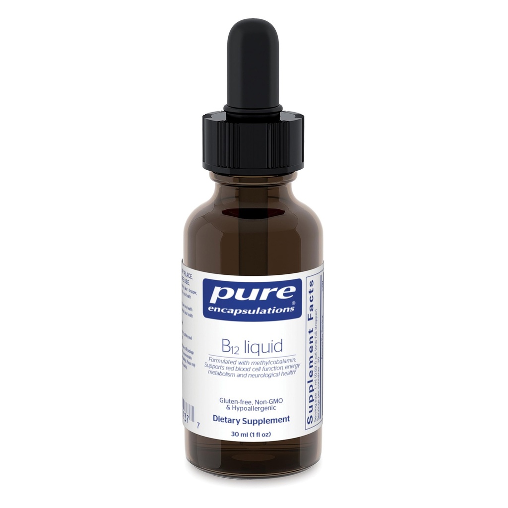 Suplemen Encapsulasi B12 Liquid 124; 1.000 mcg Vitamin B12 (Methylcobalamin) Tambahan untuk mendukung Nerves, Immune Health, Energy, and Cognitive Fungsi 124; 1 fs. oz.