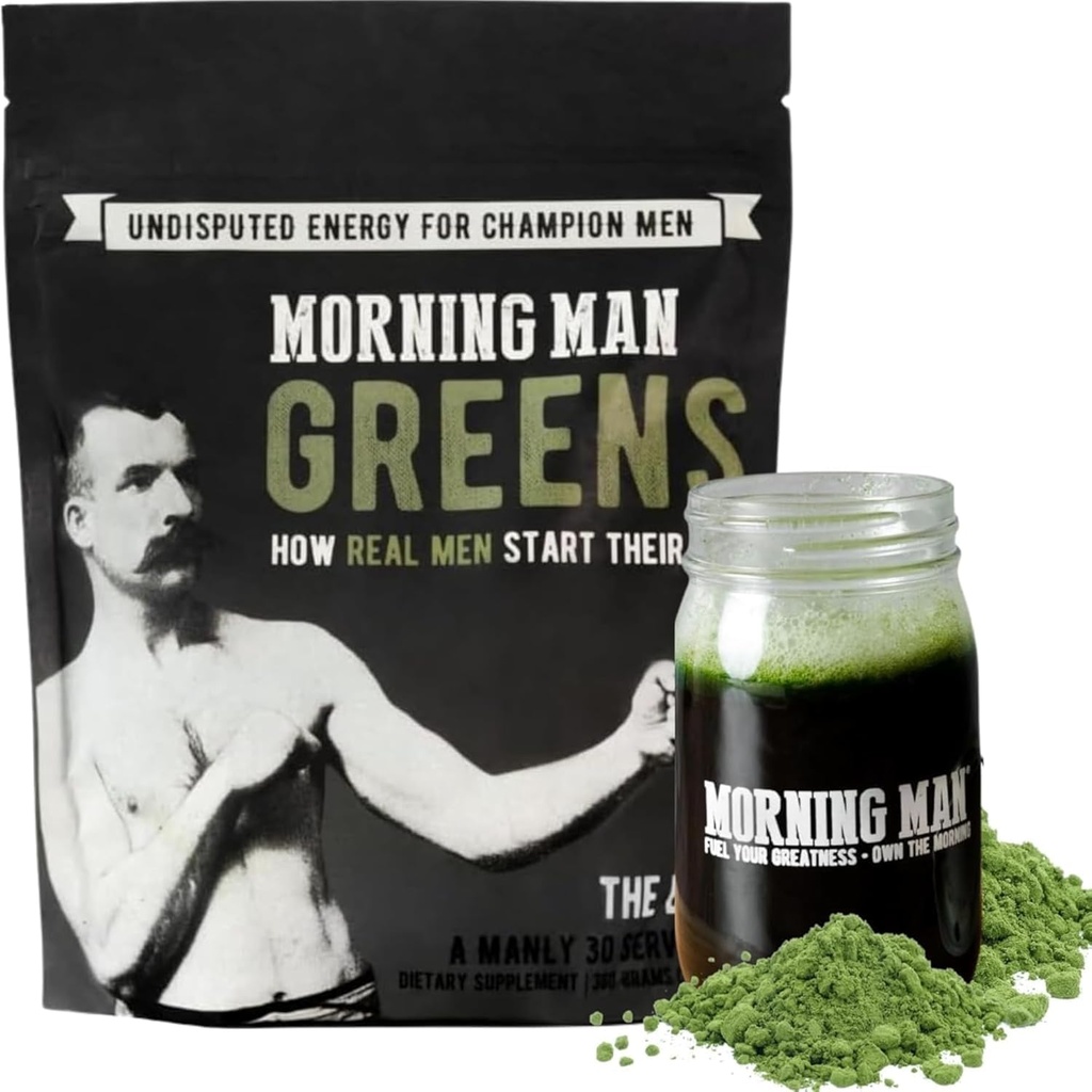 Best Tasting Greens Probiotic Superfood Mix, 95mg Caffeine, Kick Start Your Morning, 75 + Vitamin, Green Tea & Coffee Extracts, Digetical Enzymes, Gluten Free, Vegan, Energy, Gut Health, 30 Servis