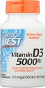 Doctors Best Vitamin D3 5000IU, Non- GMO, 180 Softgel (Paket 1)