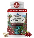Tanaman OPTIVIDA Berdasarkan Acerola Cherry Vitamin C Capsules 124; 60 Count 144; Organik Vitamin C 124; Non Ascorbic Acid Vegan Suplemen untuk Dukungan Imune, Healthy Skin & Joints