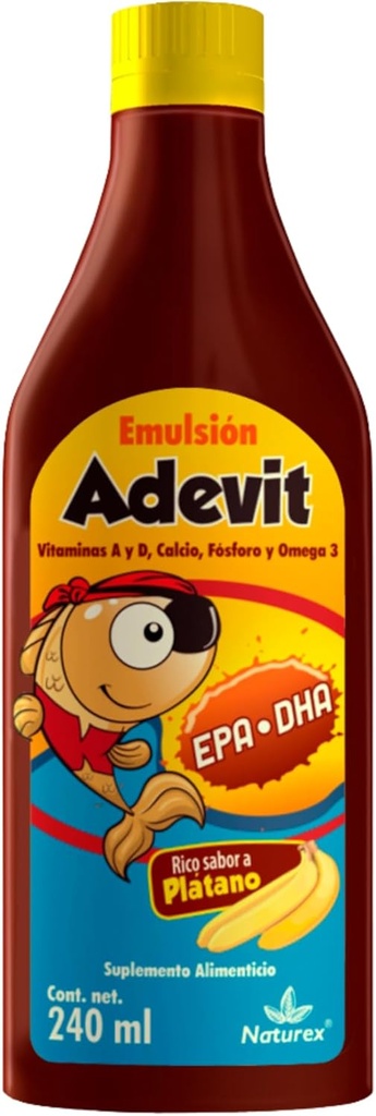 EMULSION DEVIT ASEITE HIGADO DE BACALAO 240ml Banana Flavor / COD Liver Oil