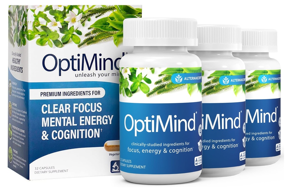 Optimind Basopa Monnieri Brain Suplement for Memory and Focus, Nootropics with Phosphatidyserine, Huperzine A, Non-GMO, Clinically Studied Ingredians, 96 Capsules