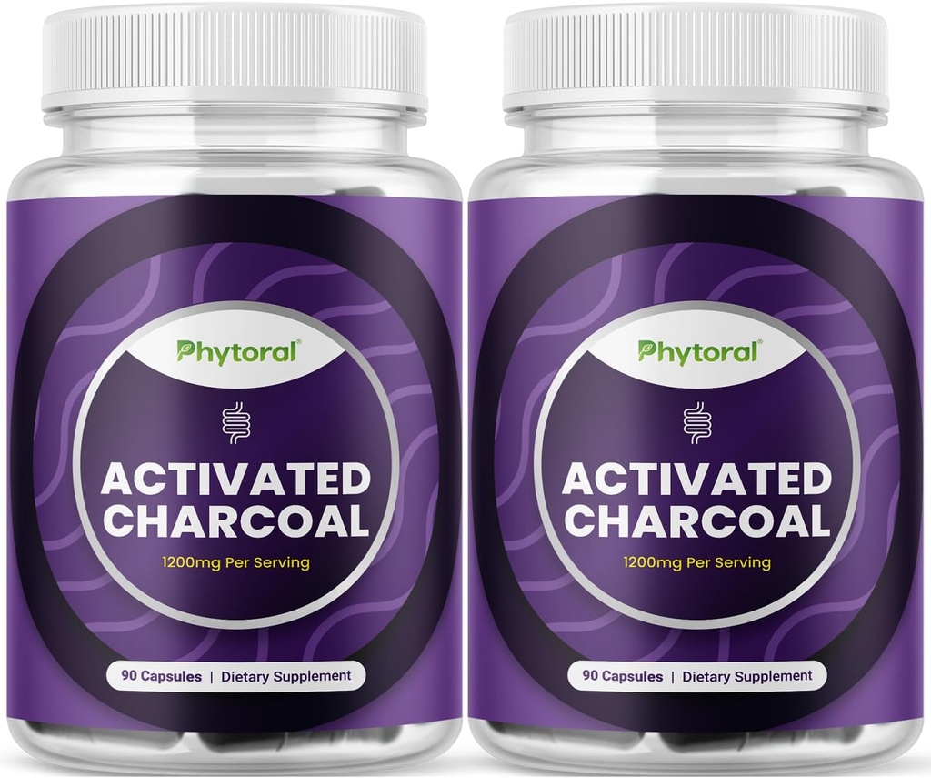 Mengaktifkan Pil Batubara Detox & Cleanse - Purifying Coconut Capsules dengan 1200 mg Per Serving for Bloating Relief - Persediaan Detoksifikasi Tubuh & Gut Kesehatan - 90 Cacah - 2 Pack