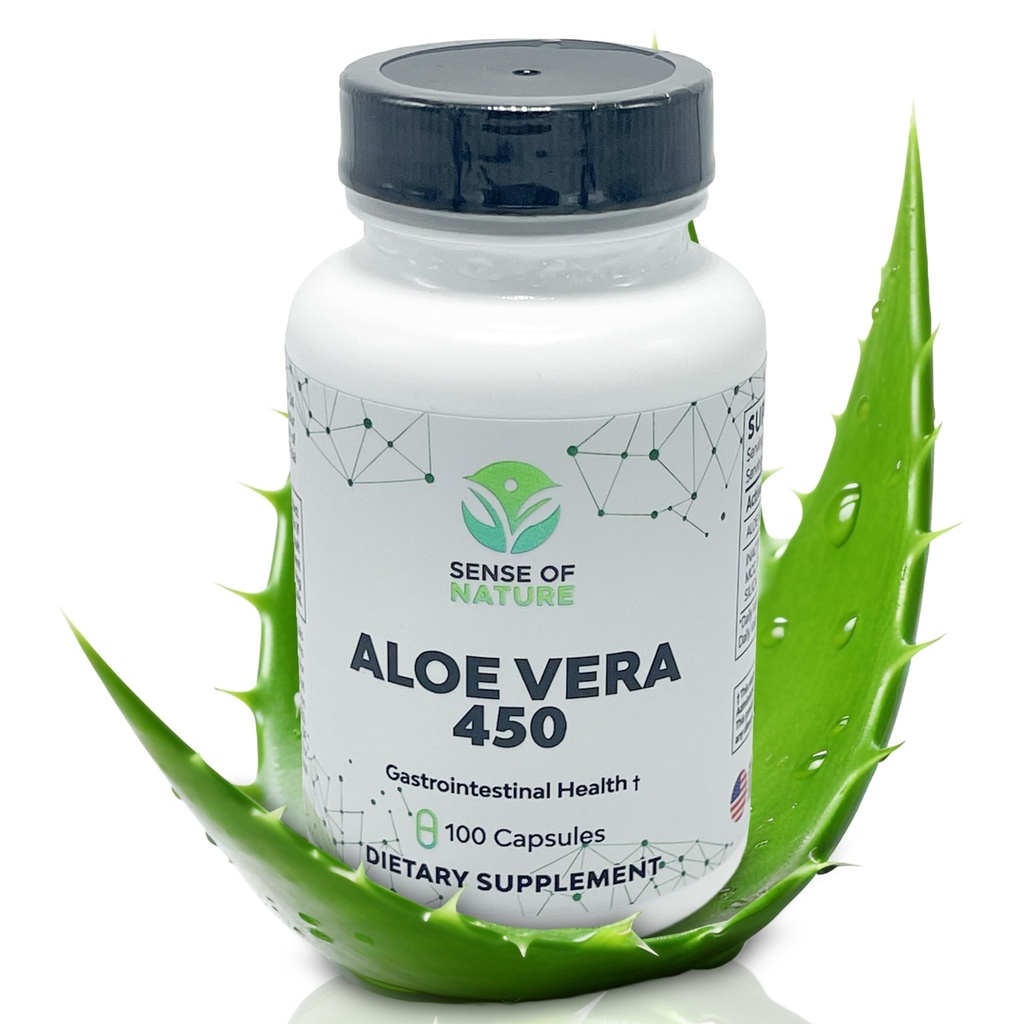 Aloe Vera 450 Capsules Organic 124; Non- GMO Aloe Vera Pillls 124; Dibuat dengan Suplemen Organik Aloe Vera USDA