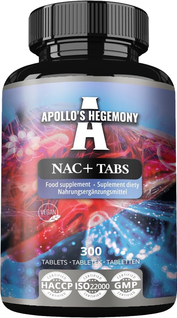 APollo 'S HEGEMONY NAC + 150 mg - N- Acetyl L- Cysteine dan Artichoke Extract, 300 Bible Vegan, 1200 Servings, Amino Acid Dietary Supplemen, Support Detox and Liver Health