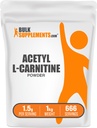BulkSuplements.com Acetyl L- Carnitine Powder - Acetyl L- Carnitine 1500mg, Carnitine Supplemen - Gluten, 1500mg per Serving, 5kg (11) (Paket 5)