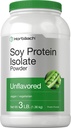 Horbaach Soy Protein isolor powder 124; 3 lb 124; Unflashored 124; untuk Perempuan dan Pria 124; Vegetarian, Vegan, Non-GMO, dan Gluten Bebas