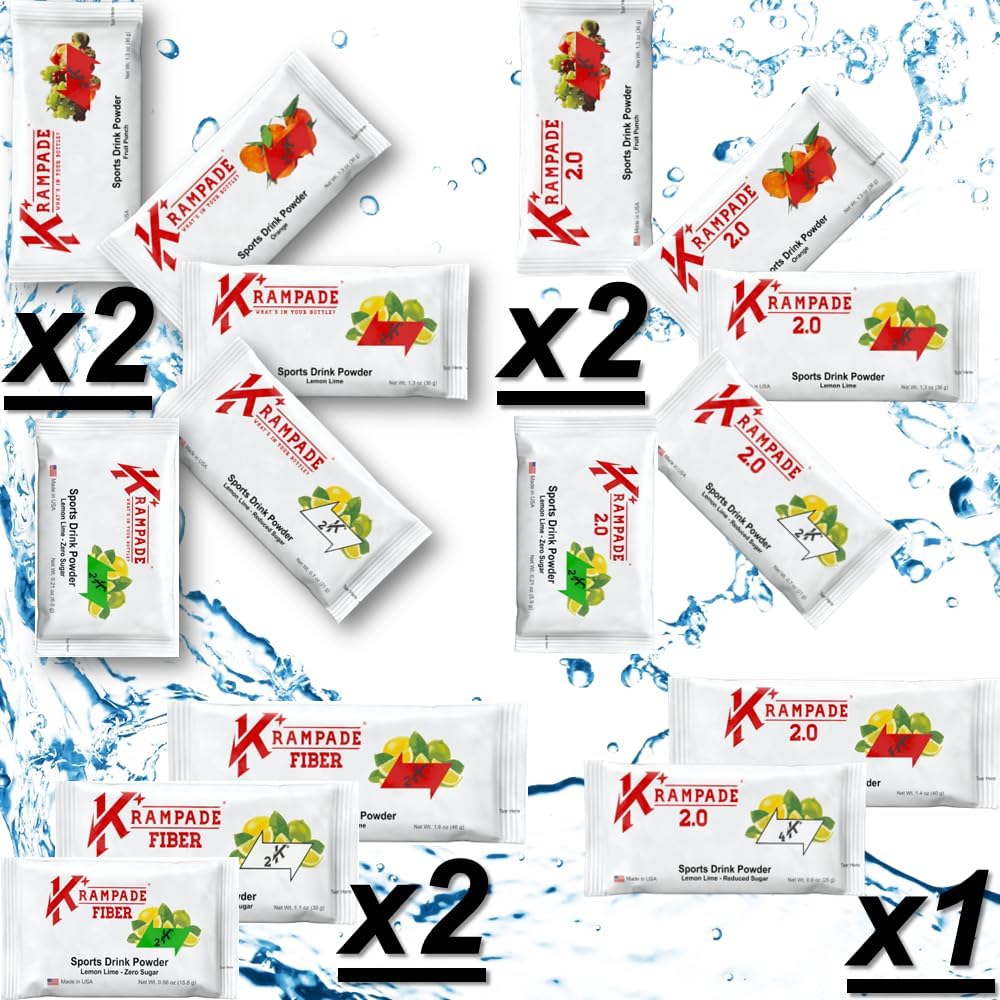 Krampade Electrolytes Powder Pottasium Suplemen - 2000 mg K +, > 2X Lebih dari Coconut Water 12.4; Crimp Relief dan Prevention Paket Hidration