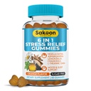 6 in-1 Stress Relief Gummies - Aids Relaxation with Ashwagandha, GABA, L-theanine, Lemon Balm, Chamomile, Black Cumin Seed Nigella Sativa. Peningkatan Deep Sleep, Dukungan Bersama - 60 gummies